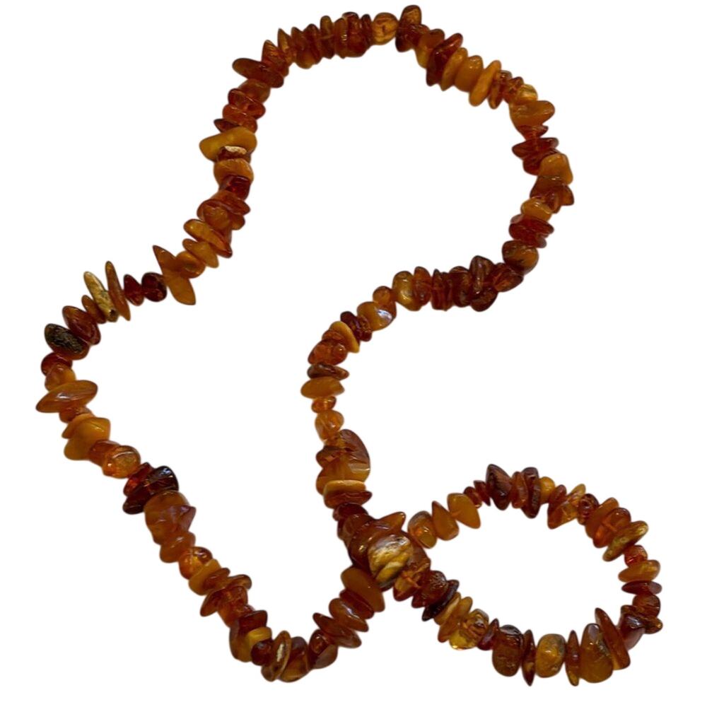 Long Strand of Large Genuine Lithuanian Baltic Amber Beads on 33” necklace